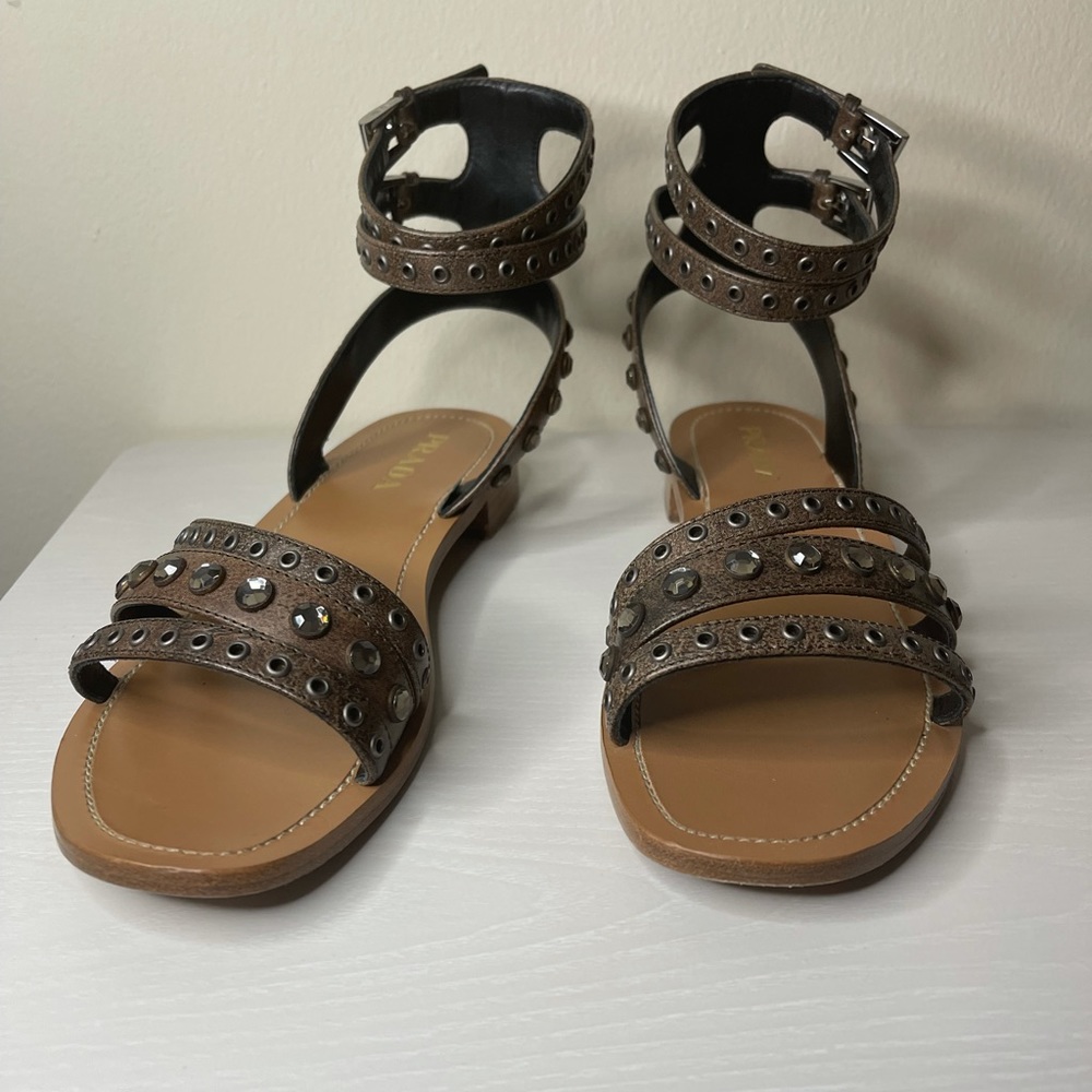 Prada Calzature Jeweled Sandals Size 39